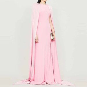 SILIE MAXI CAPE EVENING DRESS GOWN (PINK)